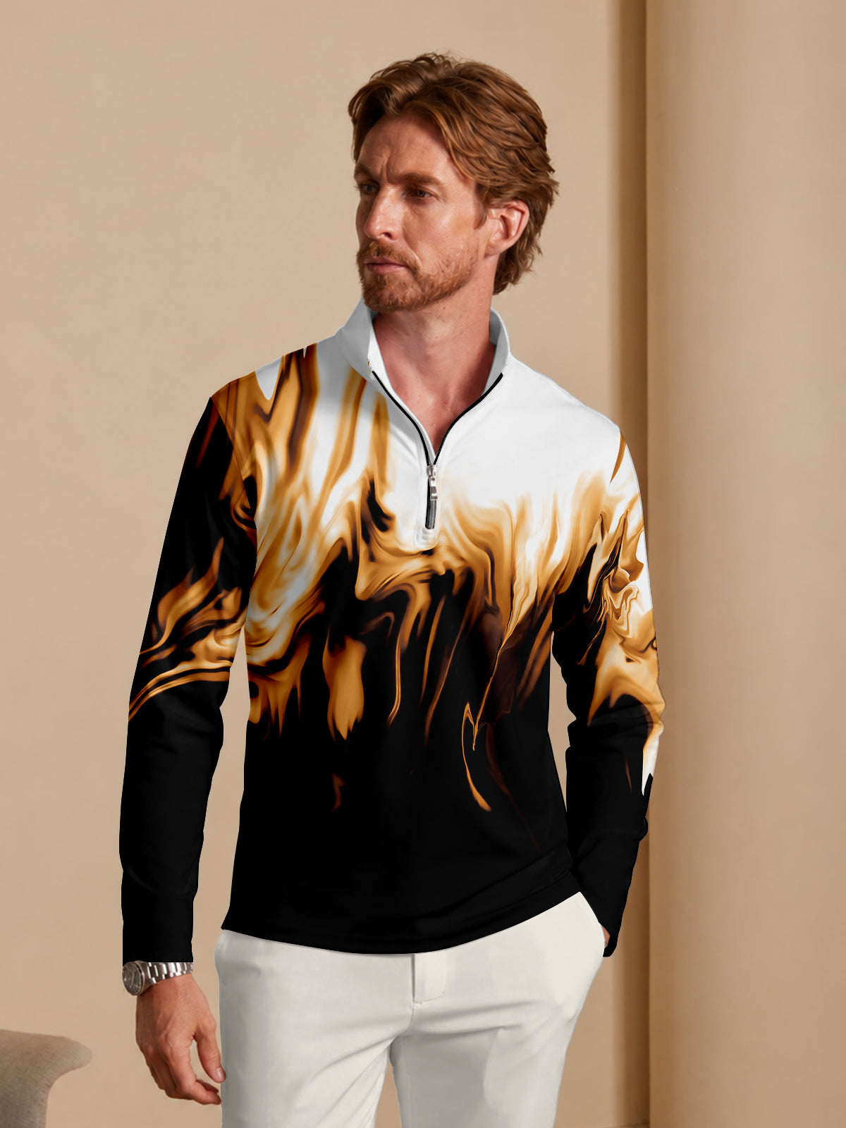 Inked Skins Men's Lightweight Golf Shirt Quarterzip UPF50+
