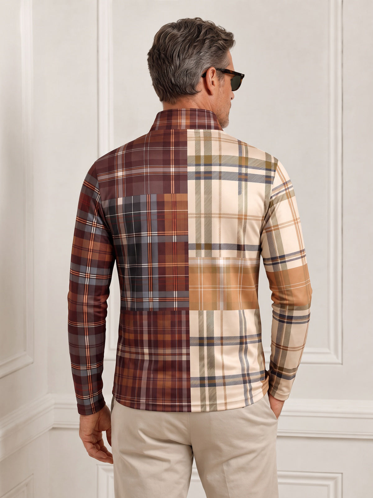 Fairway Patchwork Men's Lightweight Golf Shirt Quarterzip UPF50+