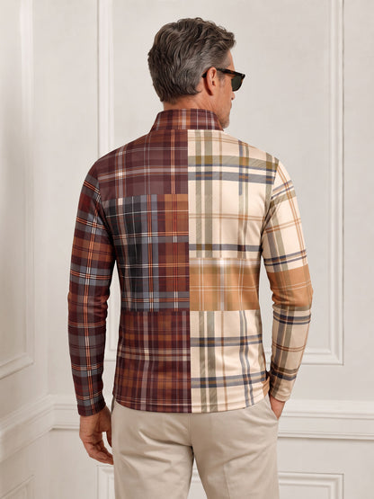 Fairway Patchwork Men's Lightweight Golf Shirt Quarterzip UPF50+