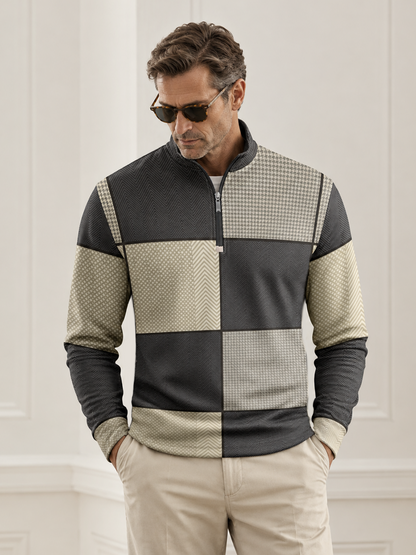 Fairway Patchwork Men's Lightweight Golf Shirt Quarterzip UPF50+