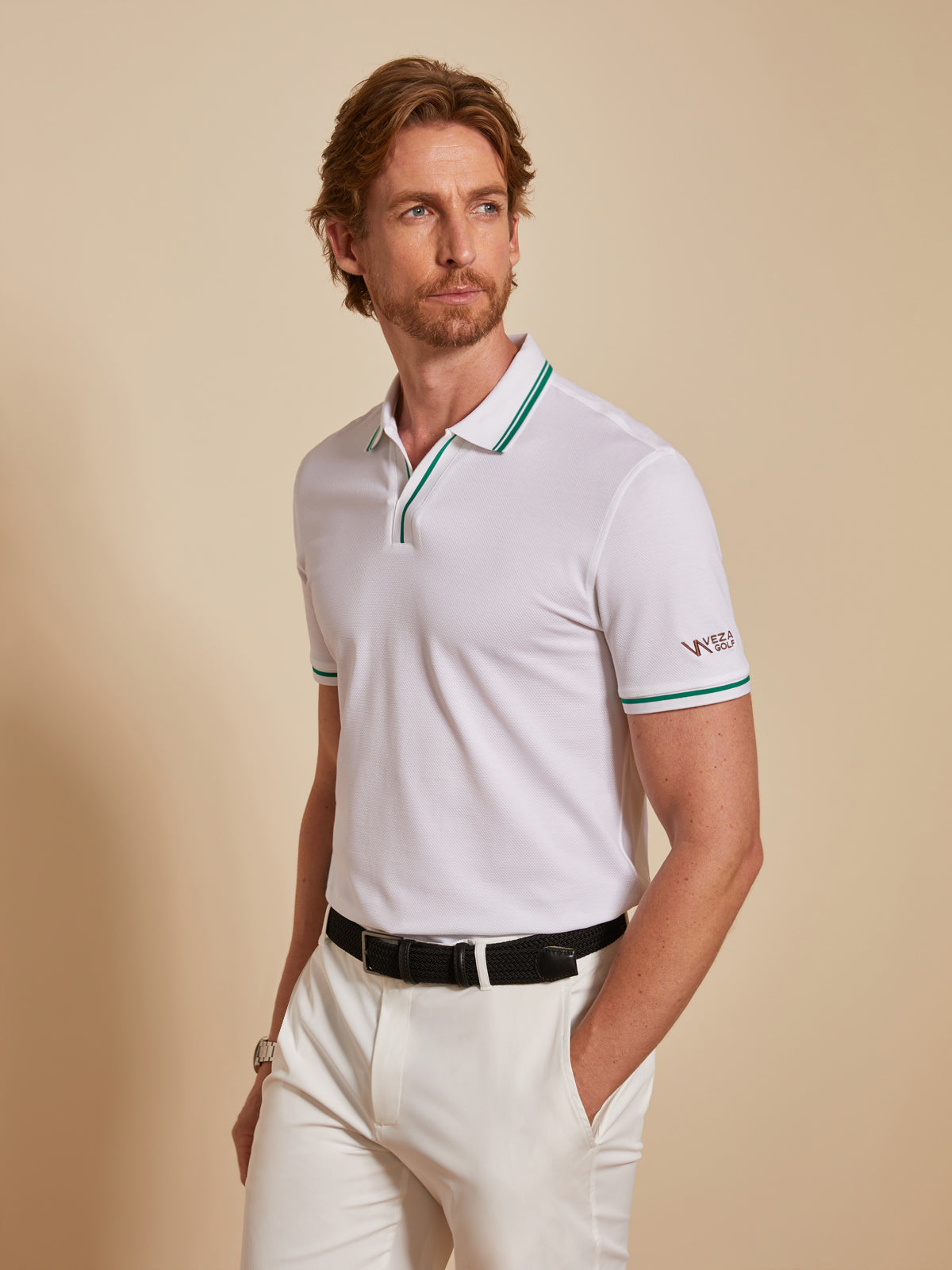 Custom Embroidery or Fit Men's Cotton-Silk Blend Polo Top
