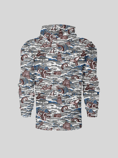 Playful Nautical Men's Golf Hooded Sweatshirt