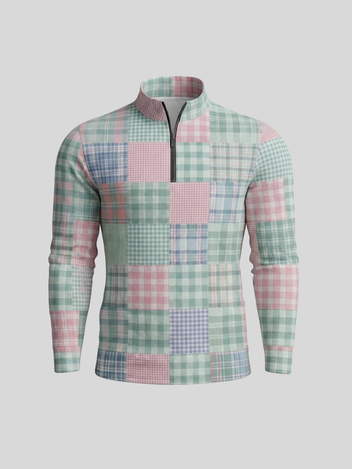 Fairway Patchwork Men's Lightweight Golf Shirt Quarterzip UPF50+