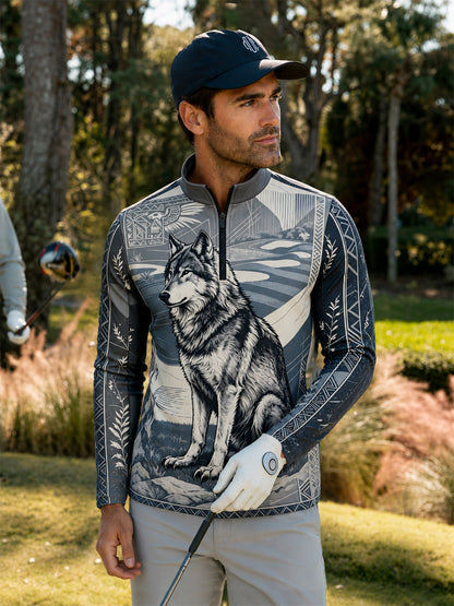 Wild Legends Men's Lightweight Golf Shirt Quarterzip UPF50+