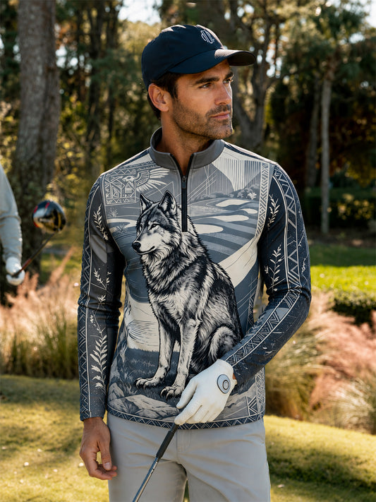 Wild Legends Men's Lightweight Golf Shirt Quarterzip UPF50+
