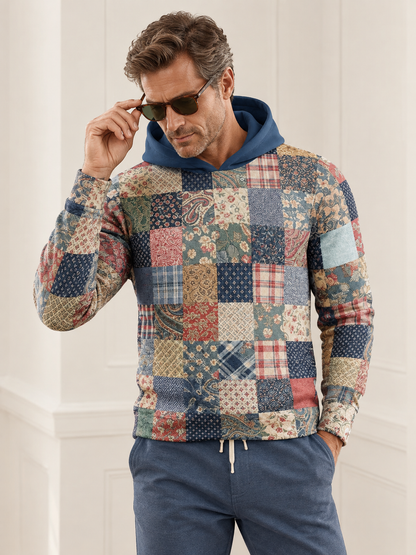 Fairway Patchwork Men's Golf Hooded Sweatshirt