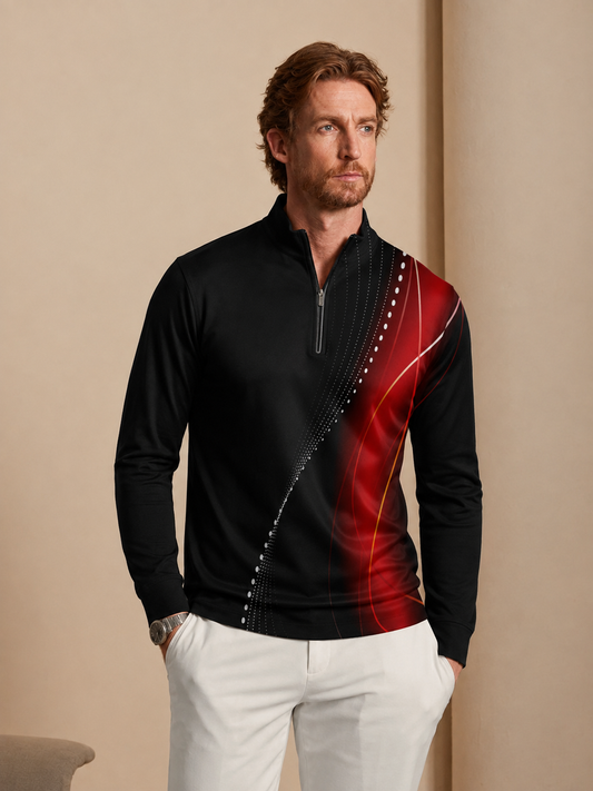 Air Brush Men's Lightweight Golf Shirt Quarterzip UPF50+