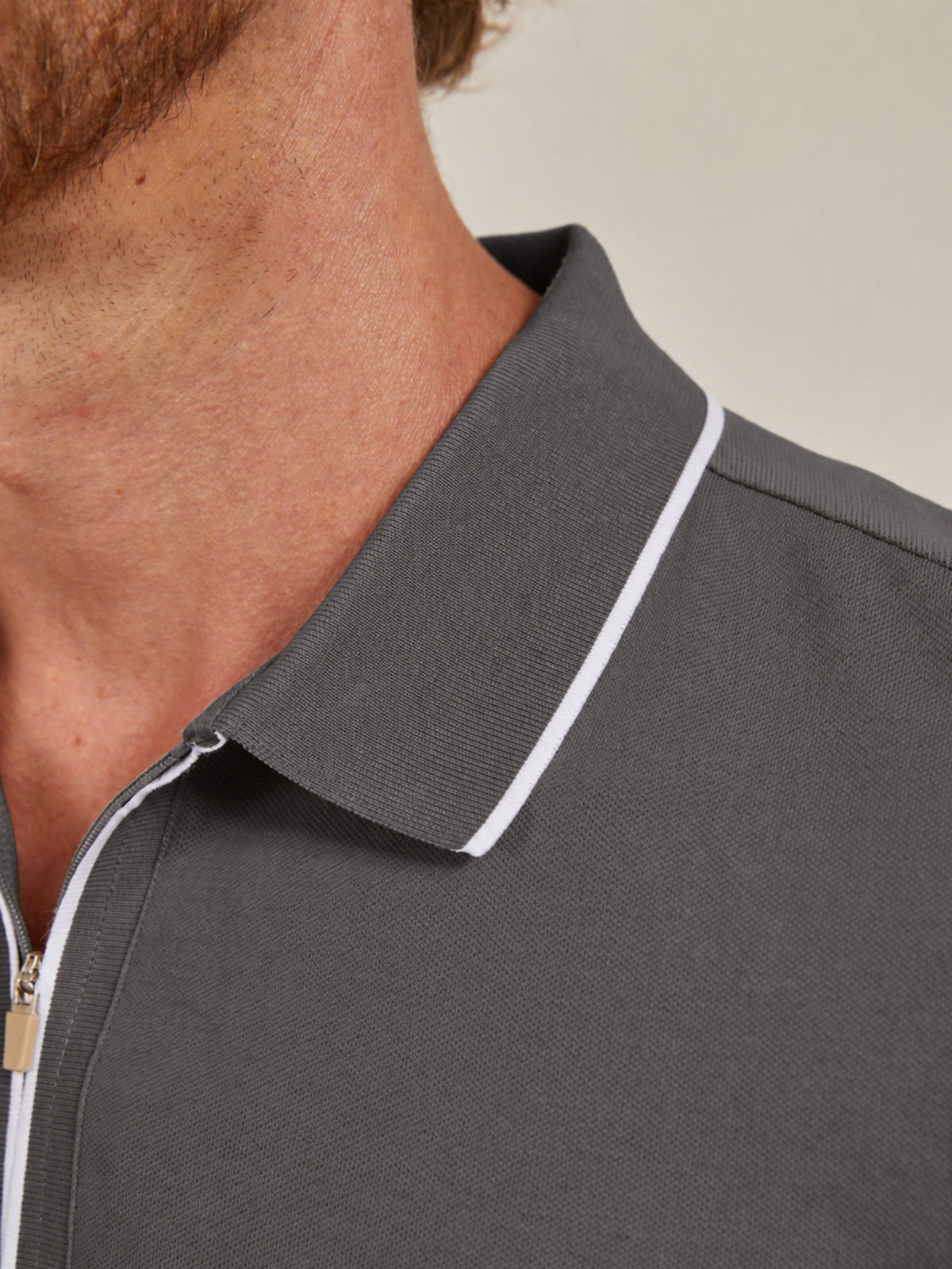CotFlex Men's Piqué Cotton Blend Polo Top Quarterzip