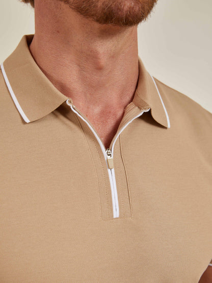 CotFlex Men's Cotton Blend Polo Top Quarterzip