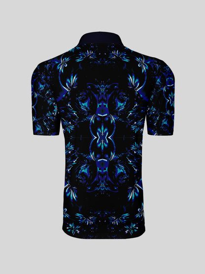 Botanical Energy Men's Ribbed Collar Polo Top UPF50+