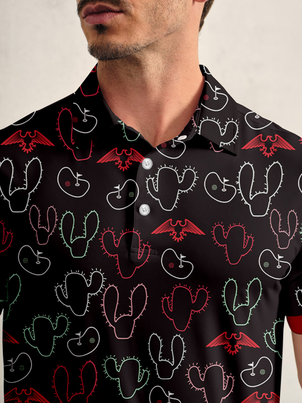 Hyped-up Tropical Men's Polo Top UPF50+