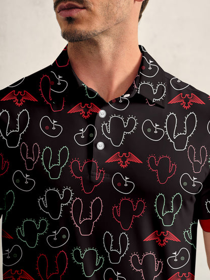 Hyped-up Tropical Men's Polo Top UPF50+