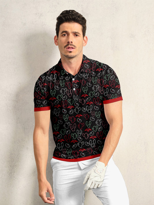 Hyped-up Tropical Men's Polo Top UPF50+