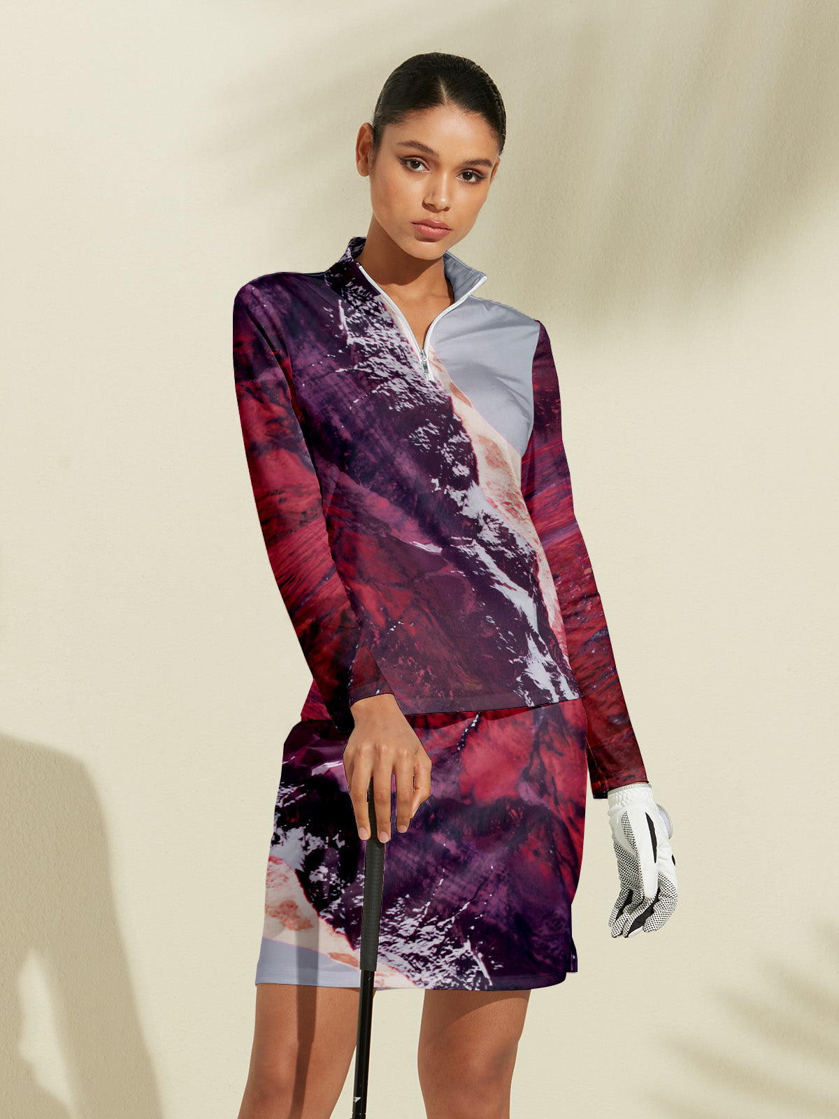 Acegolfs Inked Skins Women's Silky Golf Shirt Quarterzip UPF50+