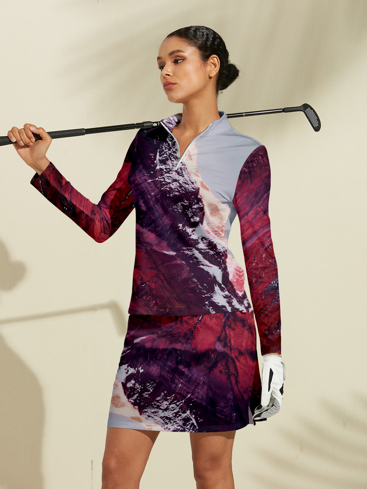 Acegolfs Inked Skins Women's Silky Golf Shirt Quarterzip UPF50+