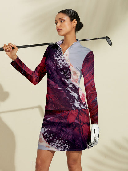 Acegolfs Inked Skins Women's Silky Golf Shirt Quarterzip UPF50+