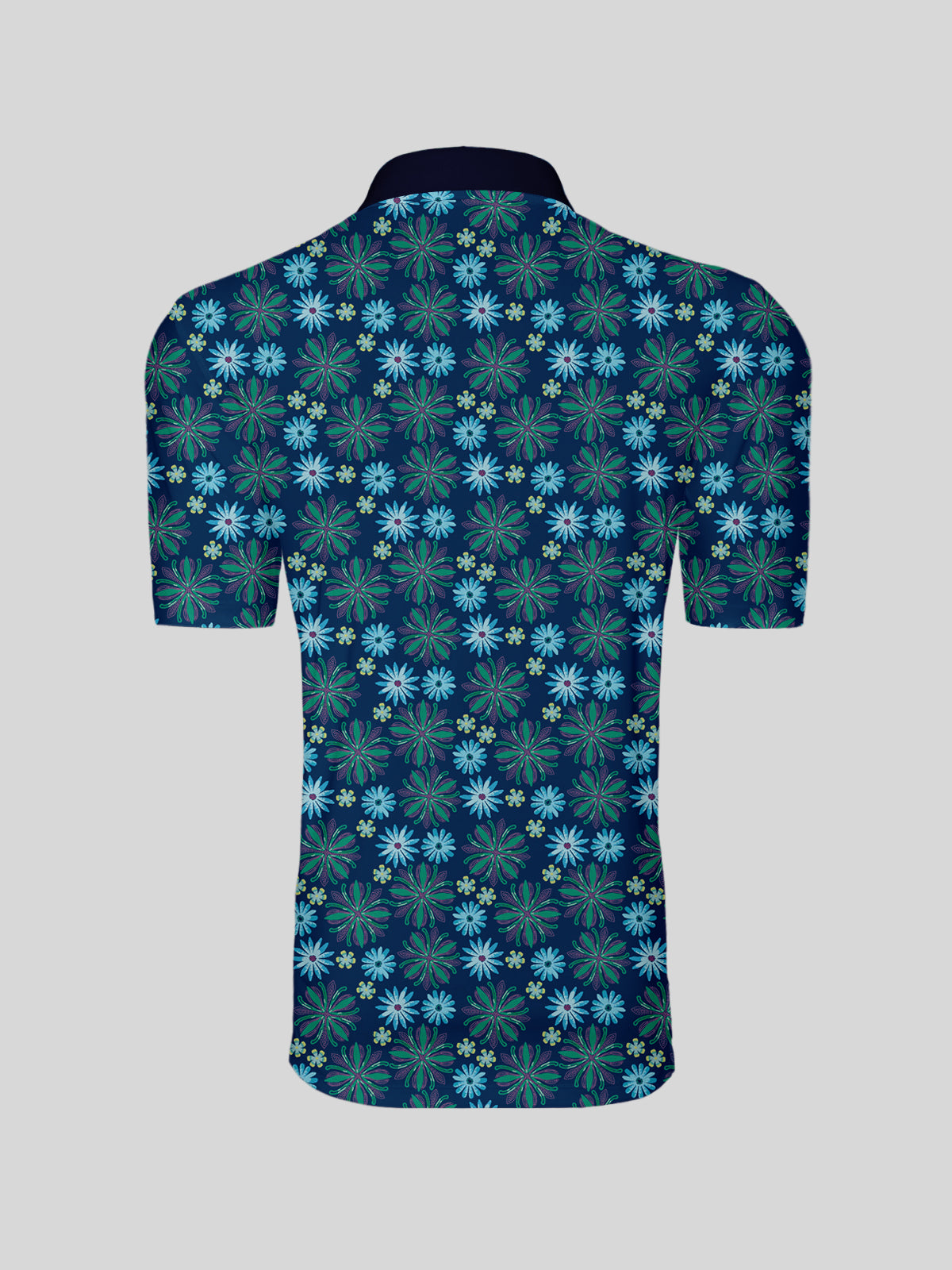 Hyped-up Tropical Men's Ribbed Collar Polo Top UPF50+