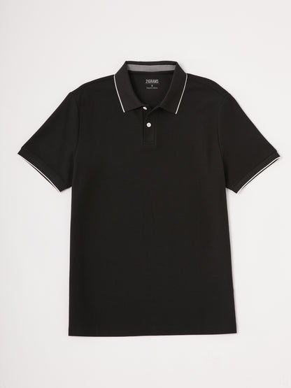 PearlTex Men's Piqué Cotton-Linen-Silk Polo Top