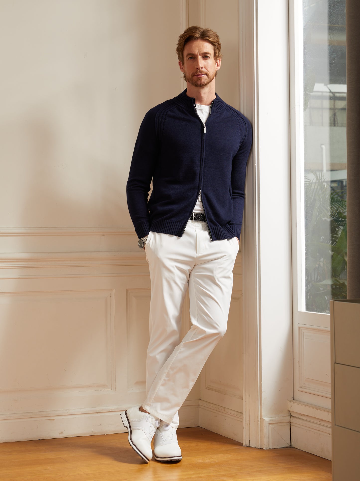 More Than Basic Men's Golf Full-Zip Cardigan