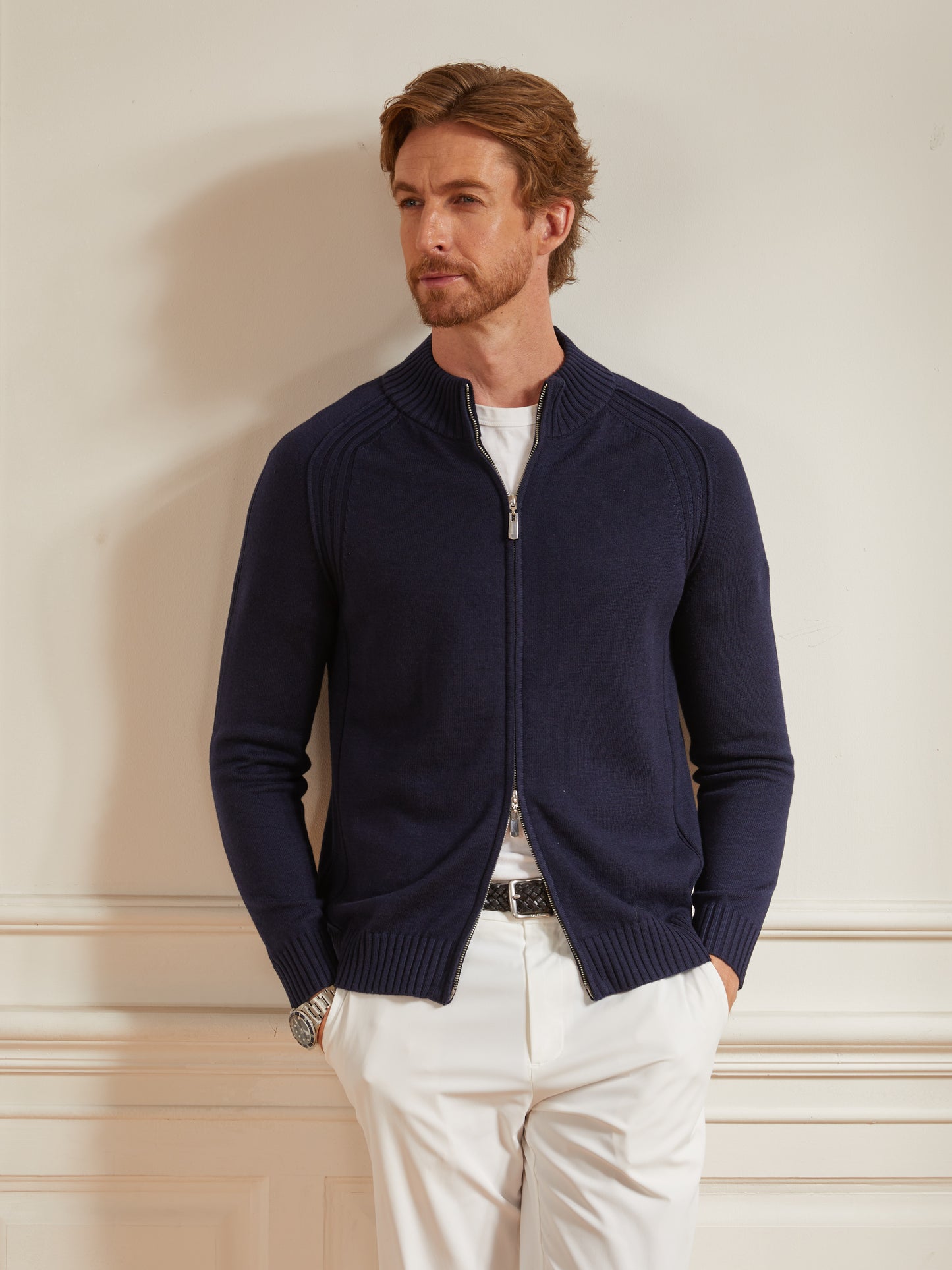More Than Basic Men's Golf Full-Zip Cardigan