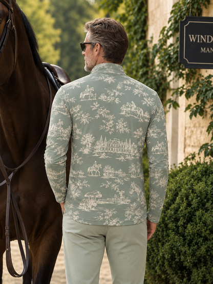 Equestrian Heritage Men's Lightweight Golf Shirt Quarterzip UPF50+