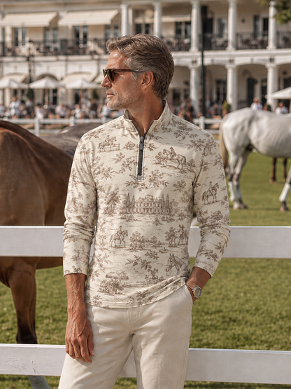 Equestrian Heritage Men's Lightweight Golf Shirt Quarterzip UPF50+