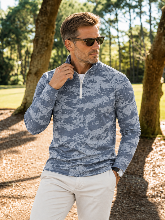 Inked Skins Men's Midweight Golf Shirt Quarterzip UPF50+