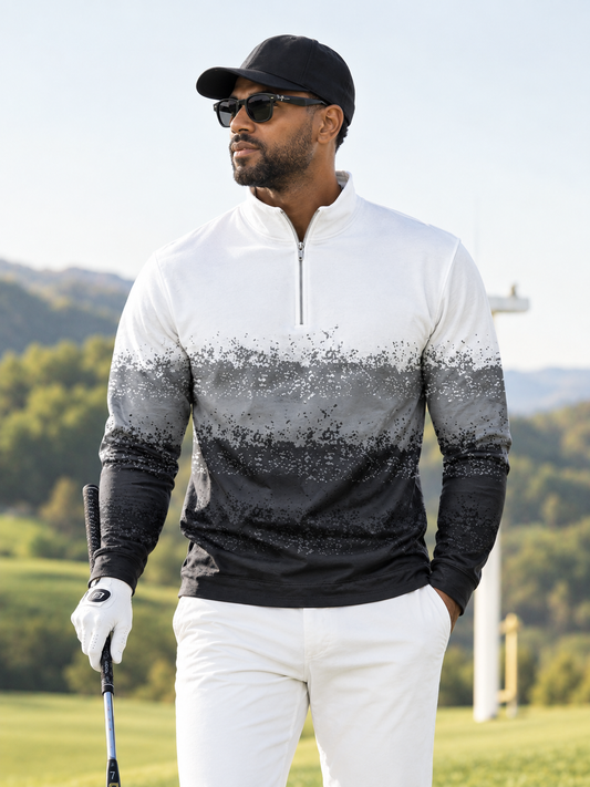Air Brush Herres golftröja med quarterzip UPF50+