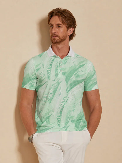 Wildlife Party Men's Ribbed Collar Polo Top UPF50+