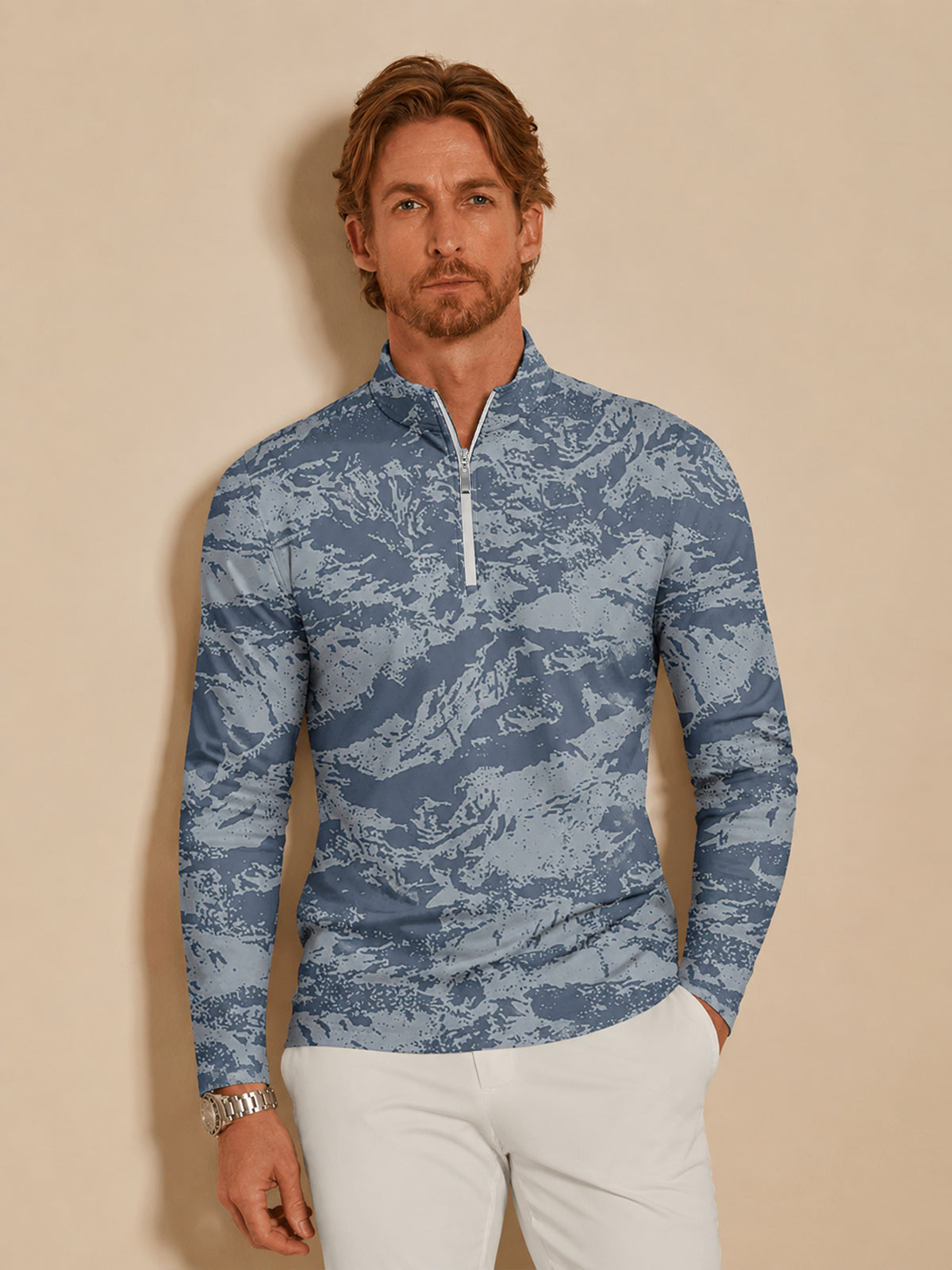 Inked Skins Men's Midweight Golf Shirt Quarterzip UPF50+