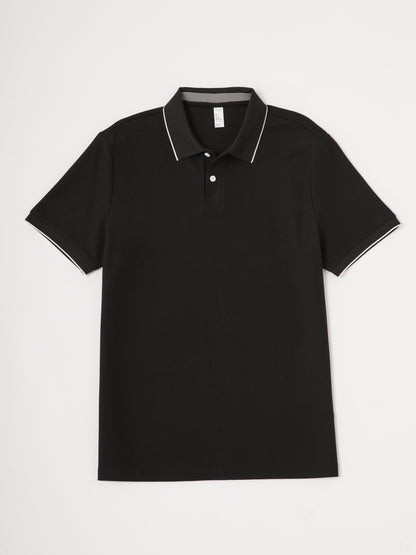 PearlTex Men's Cotton-Linen-Silk Polo Top