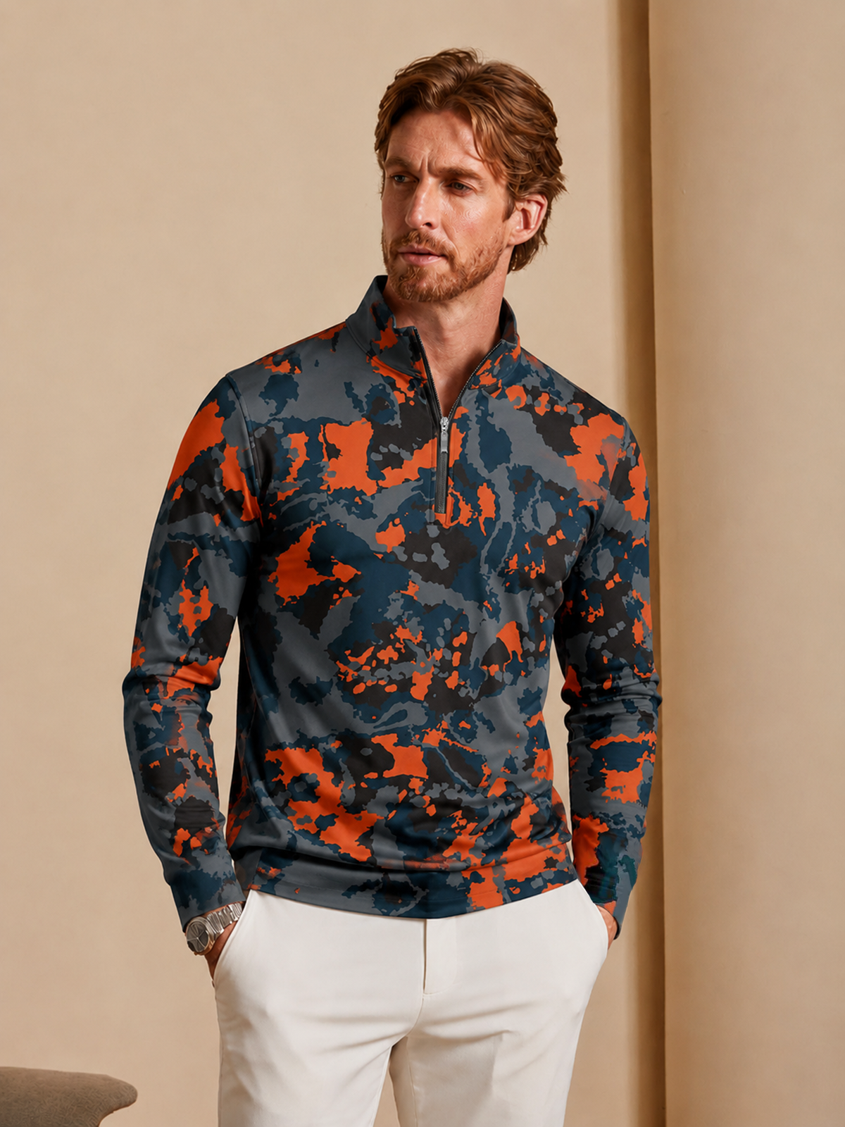 Inked Skins Heren Golfshirt Quarterzip UPF50+