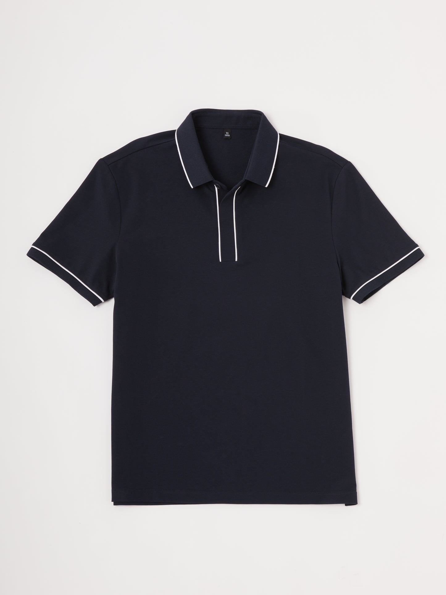 NaturalComfy Herrpolo med kontrasterande beslag