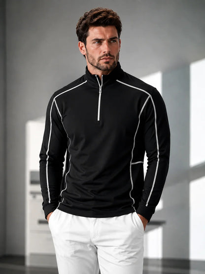 Polo de golf quart de zip homme Plus Que Basique UPF50+