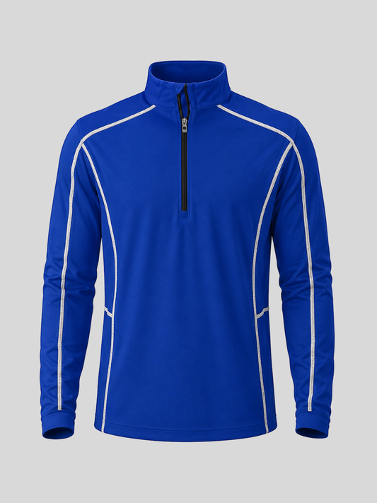 Más que Básico Camiseta de golf para hombre con media cremallera UPF50+