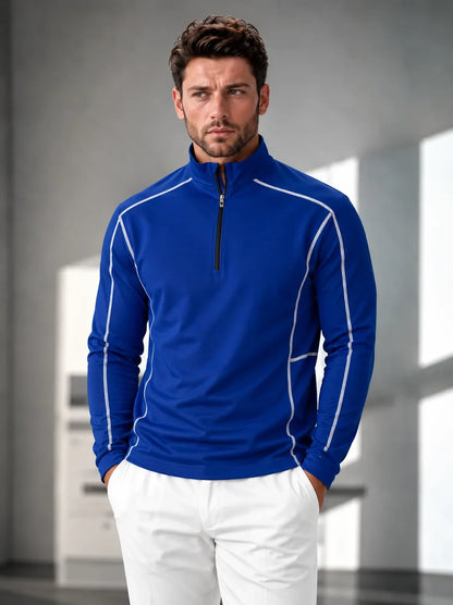 Polo de golf quart de zip homme Plus Que Basique UPF50+