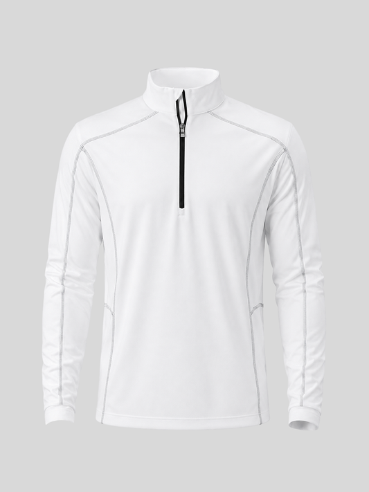 Más que Básico Camisa de Golf para Hombre Cuartocremallera UPF50+