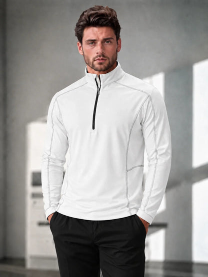 Polo de golf quart de zip homme Plus Que Basique UPF50+