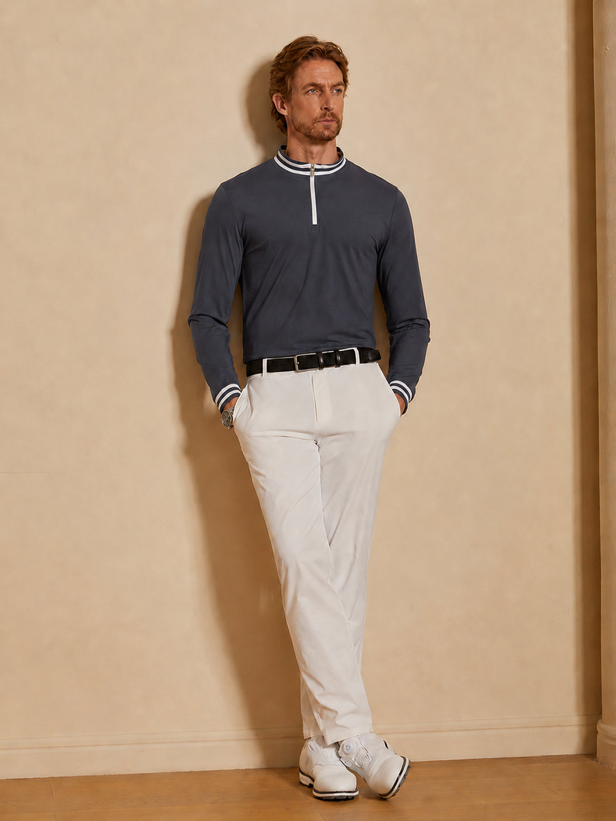 Navycore Heren Golfshirt Quarterzip UPF50+