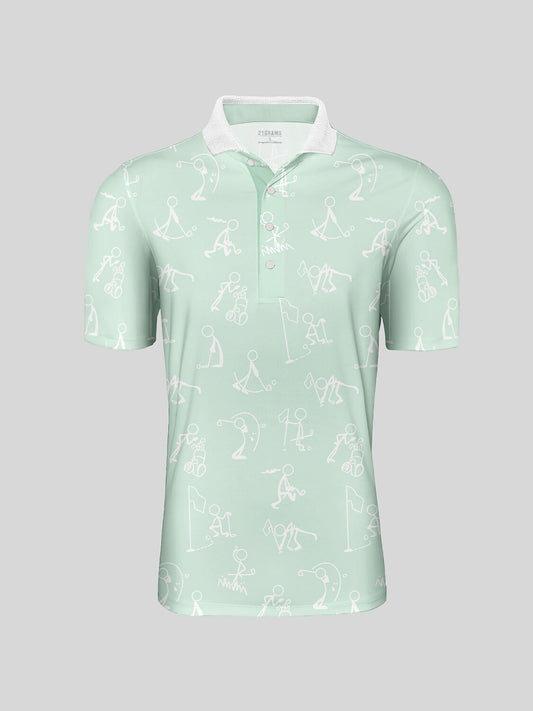 Hyper-prep Men's Ribbed Collar Polo Top UPF50+