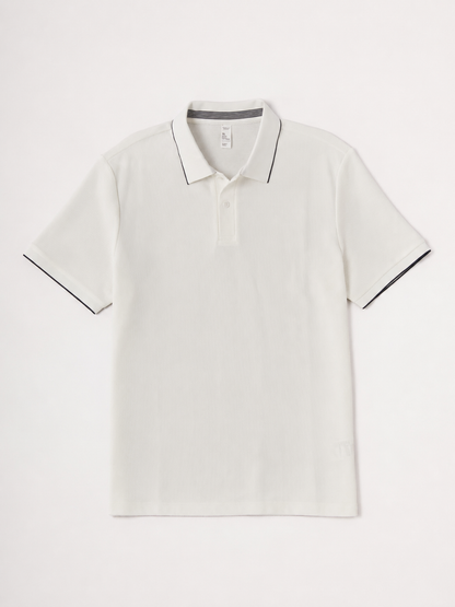 PearlTex Men's Cotton-Linen-Silk Polo Top