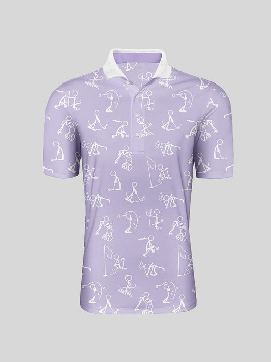 Hyper-prep Men's Ribbed Collar Polo Top UPF50+