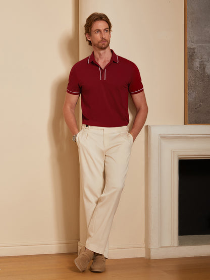 NaturalComfy Herrpolo med kontrasterande beslag