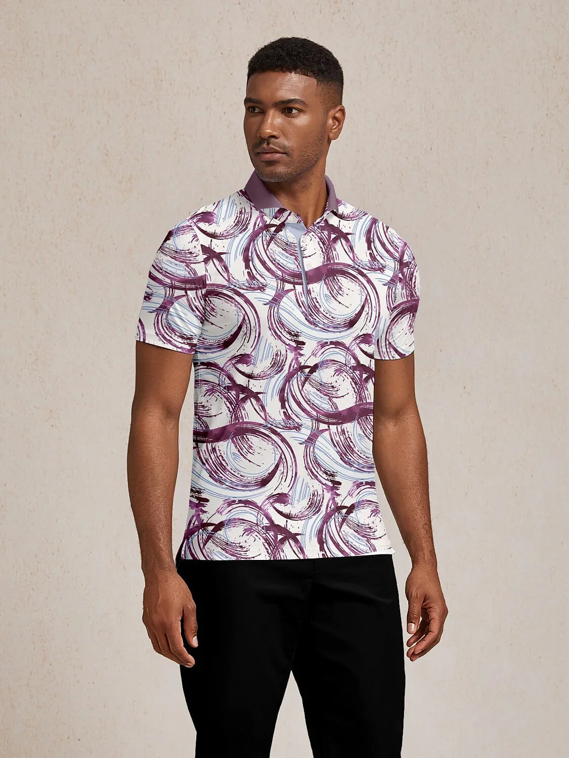 Air Brush Herren Polo-Shirt mit Rippkragen UPF50+
