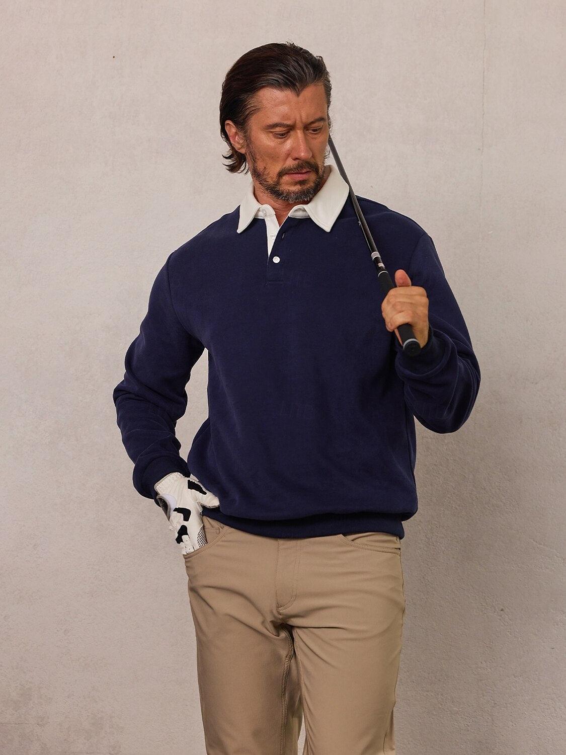 Mehr als nur ein einfaches Herren-Golf-Sweatshirt mit Knopfleiste und Kragen