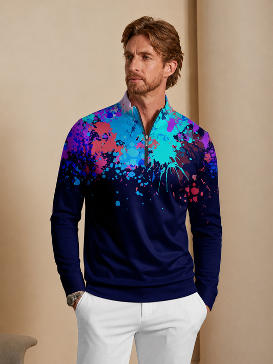 Inked Skins Men's Lightweight Golf Shirt Quarterzip UPF50+