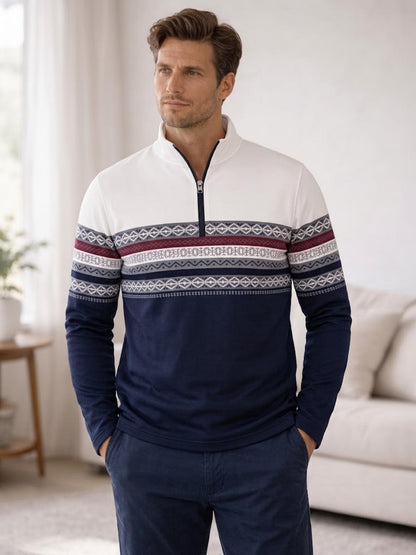 Playful Nautical Men's Lightweight Golf Shirt Quarterzip UPF50+