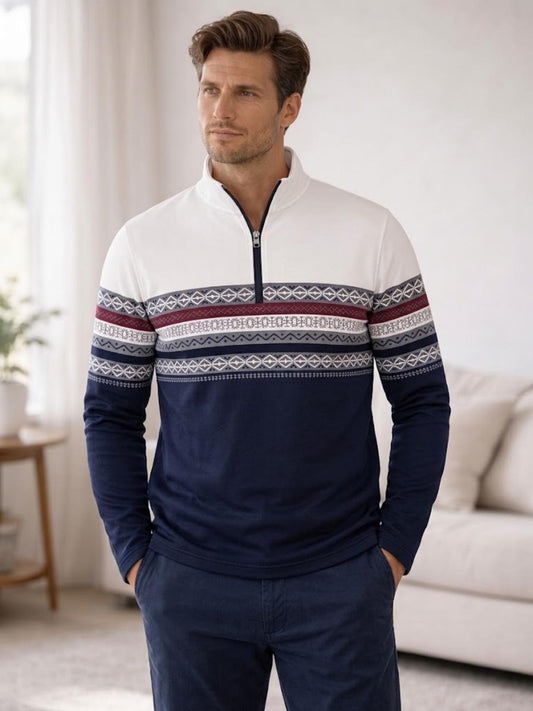 Playful Nautical Men's Lightweight Golf Shirt Quarterzip UPF50+