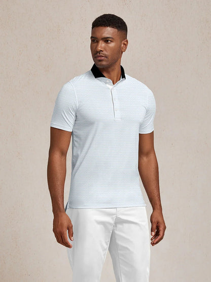 Verspieltes maritimes Herren-Poloshirt mit Rippkragen UPF50+