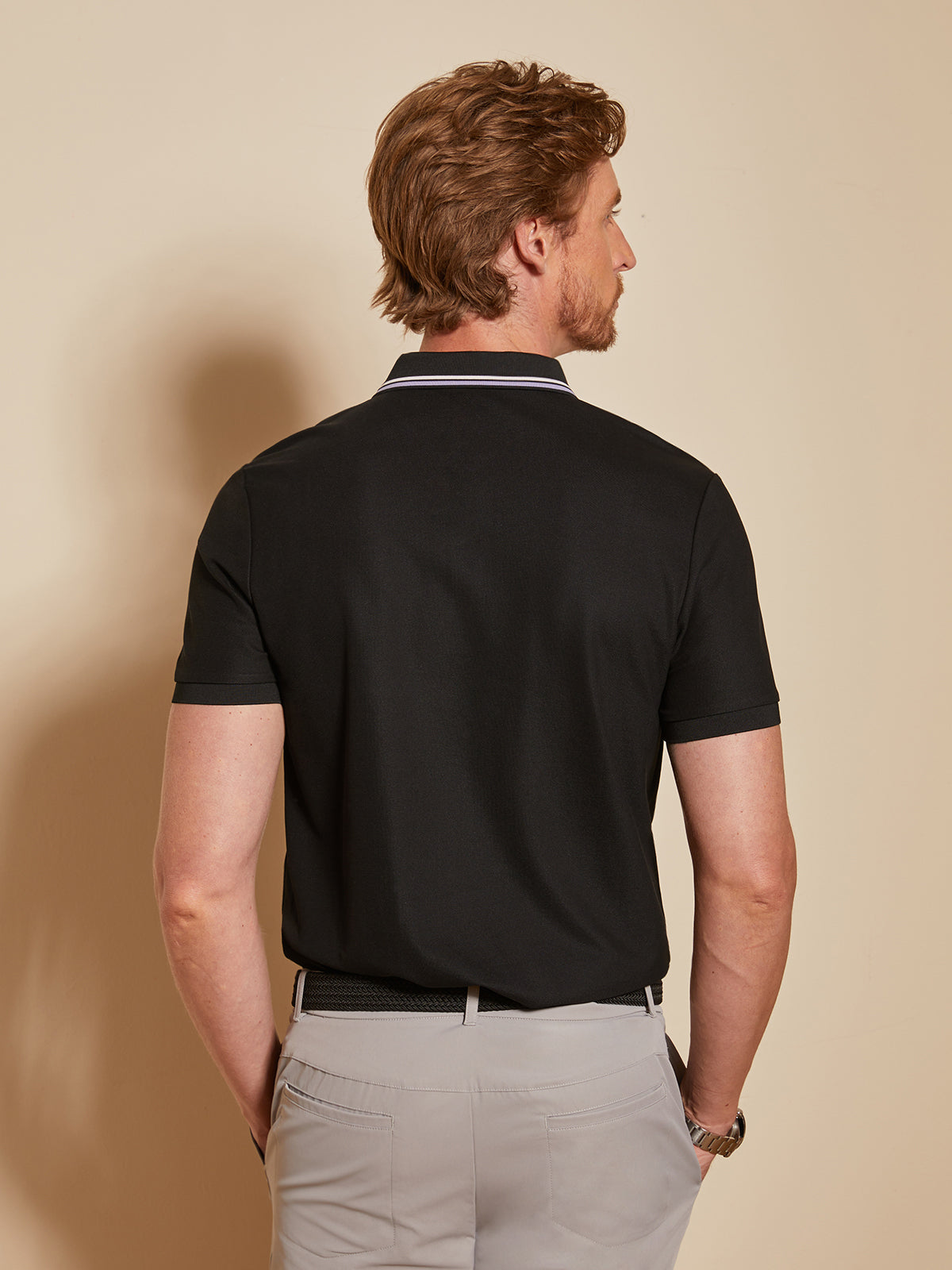 NudeMod Men's Cotton-Modal Polo Top